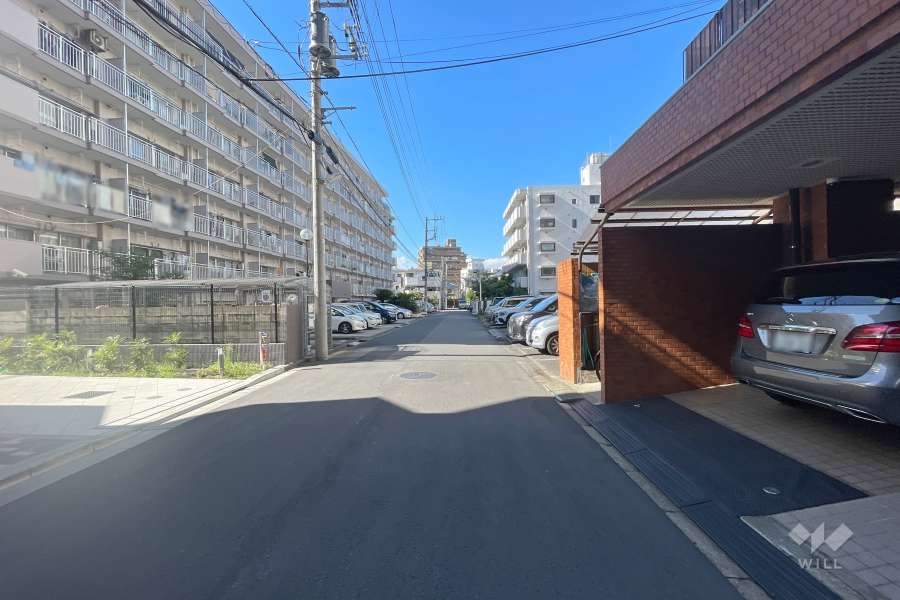 敷地西側の前面道路　