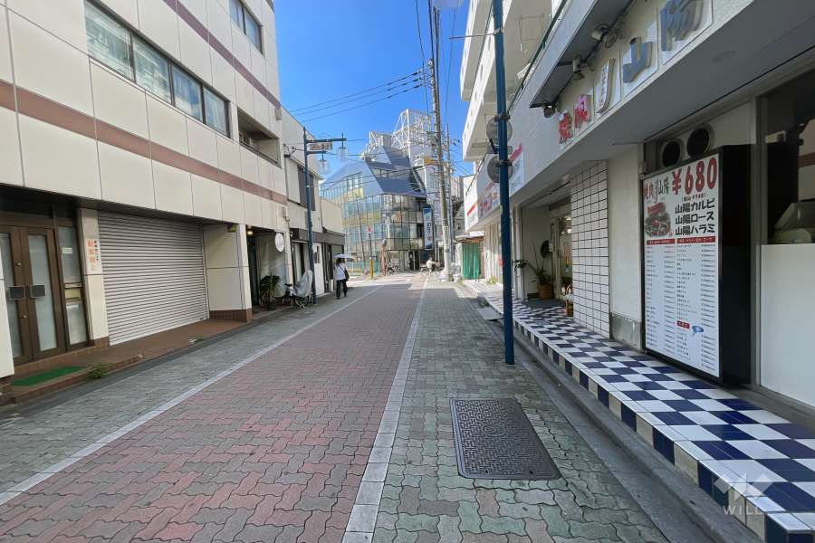 敷地の南側前面道路（東側から）