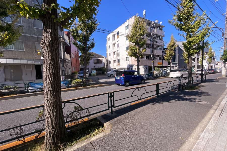 敷地西側の前面道路（南側から）