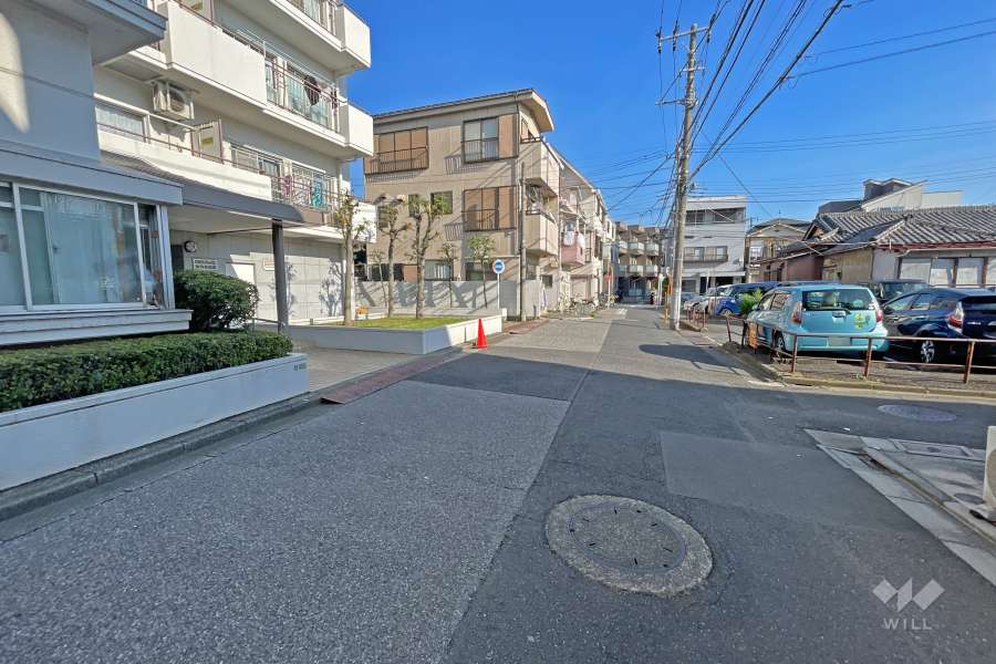 敷地の東側前面道路（南側から）