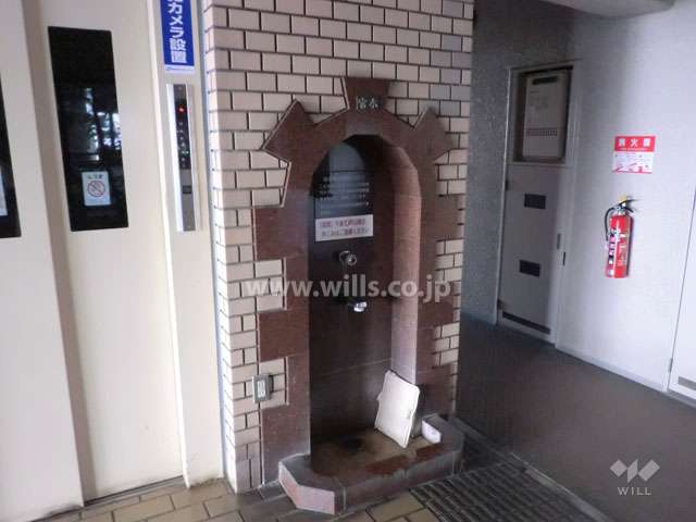 エントランスホールで井戸水が汲めます。