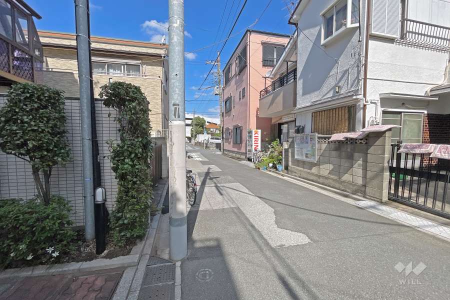 敷地の東側前面道路（南側から）