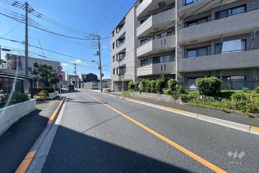 敷地の東側前面道路（北側から）