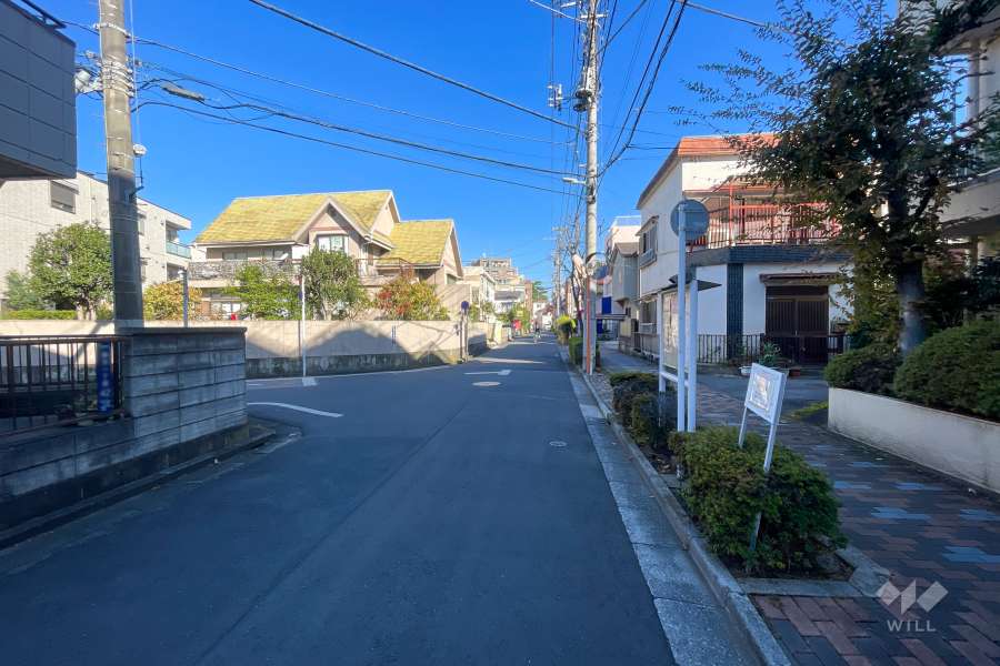 敷地の西側前面道路（南側から）