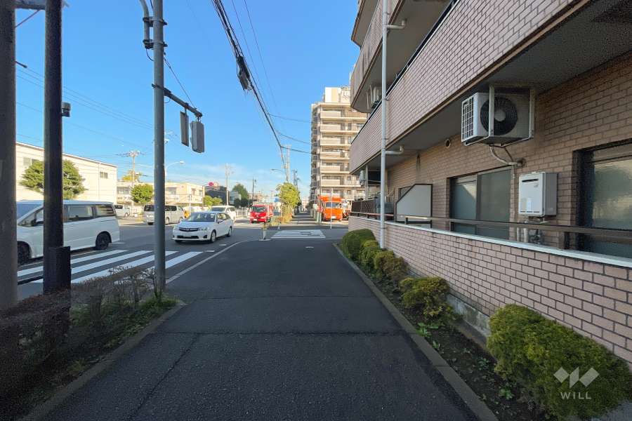 敷地西側の前面道路（南側から）
