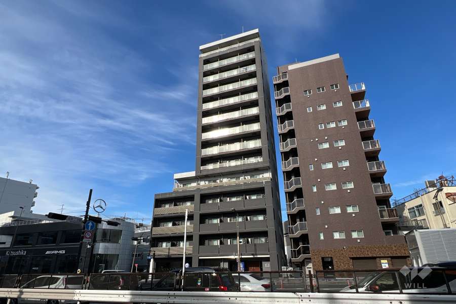 ライジングプレイス金町の外観（東側から）