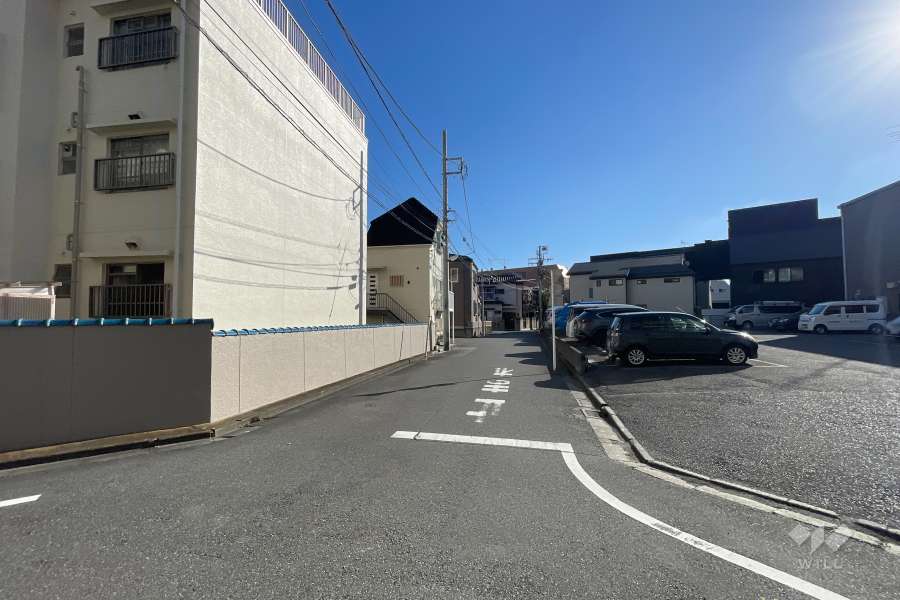 敷地の西側前面道路（北側から）