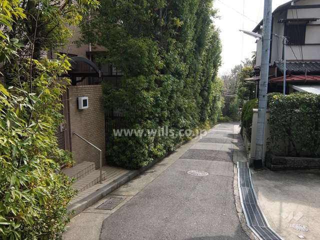 敷地西側の前面道路