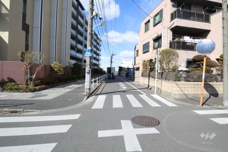 敷地東側の前面道路(南側から)