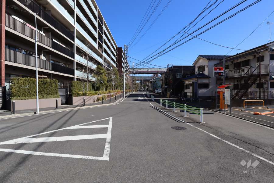 敷地南側の前面道路(西側から)