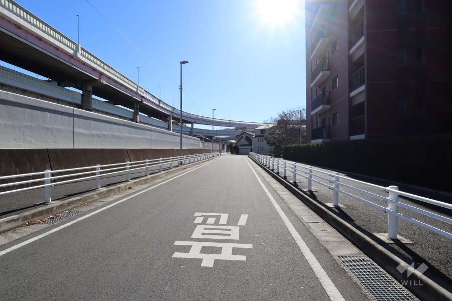 敷地東側の前面道路(北側から)