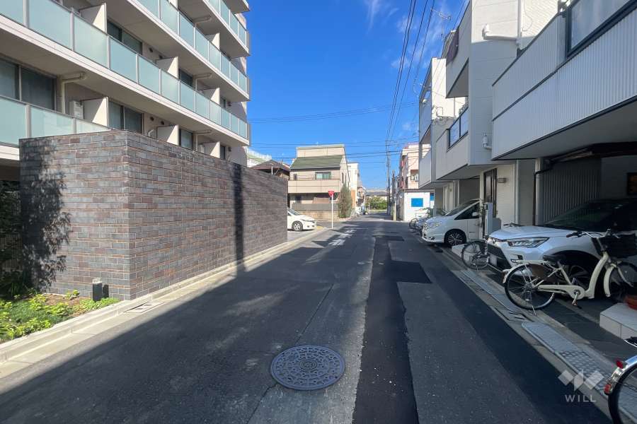 敷地の東側前面道路（南側から）