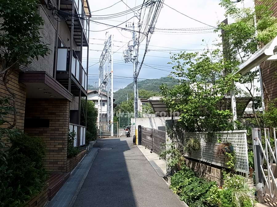 敷地西側の前面道路