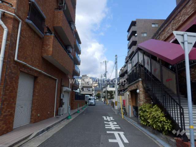 敷地西側の前面道路