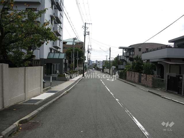 敷地西側の前面道路