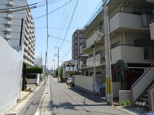 敷地北側の前面道路（西側から）