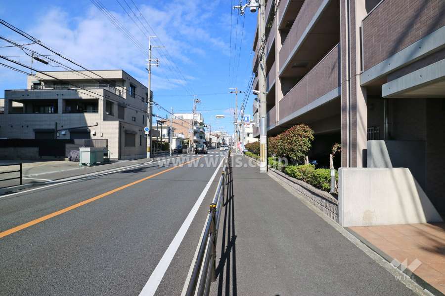 敷地西側前面道路(南側から)