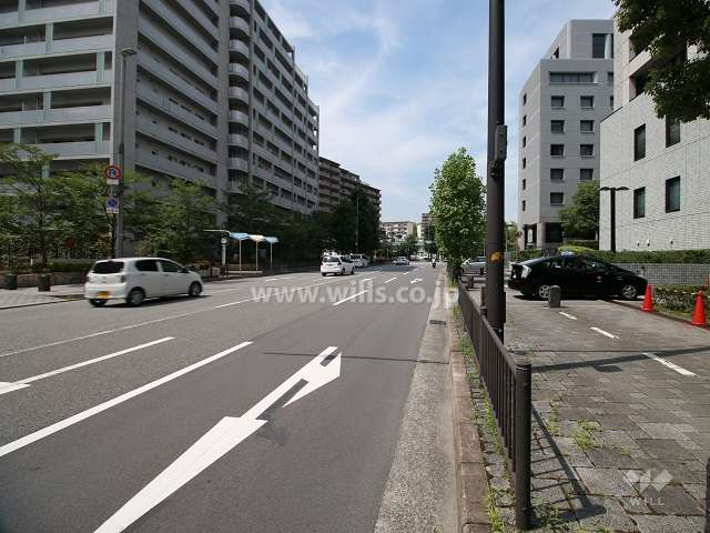敷地東側の前面道路（南側から）