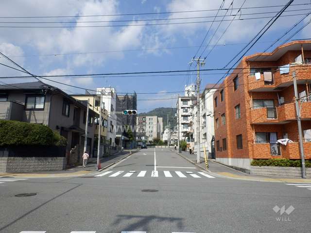敷地西側の前面道路