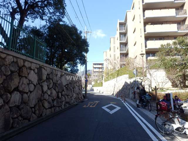 敷地西側の前面道路