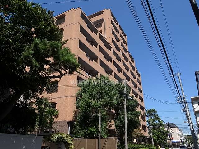 岡本サンハイツの外観（南西側から）