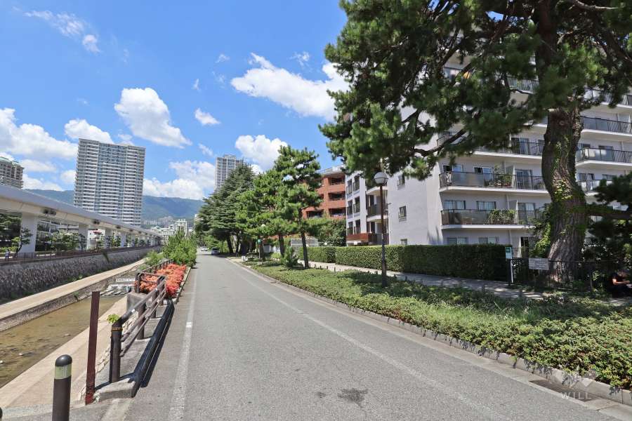 敷地西側の前面道路