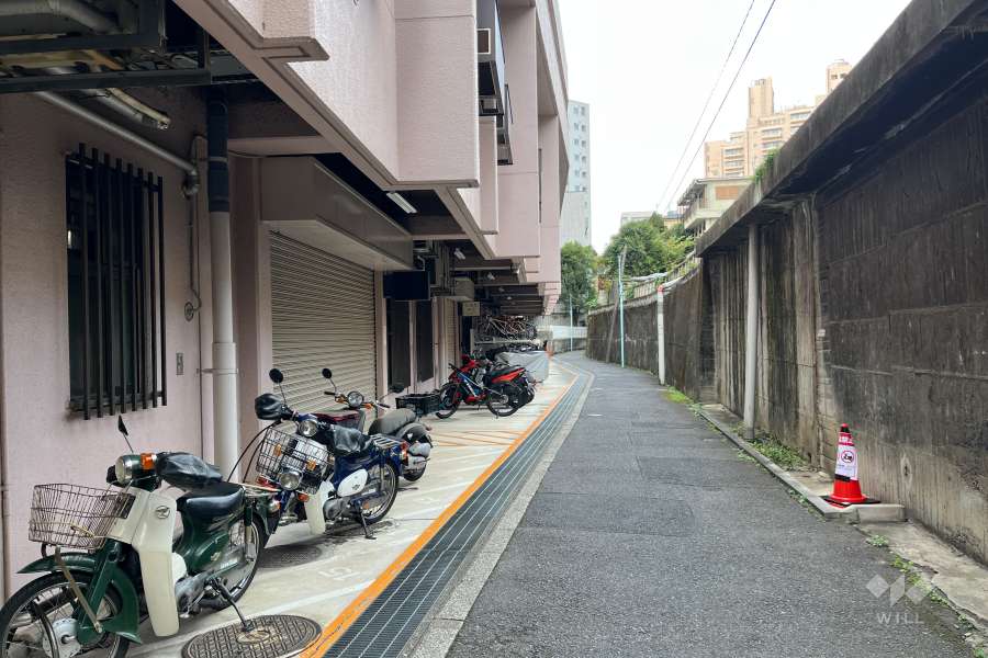 敷地の東側前面道路（南側から）
