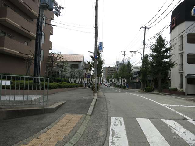 敷地西側の前面道路