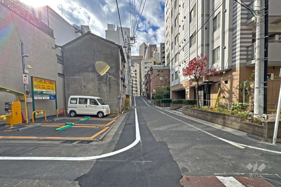 敷地の南側前面道路（東側から）