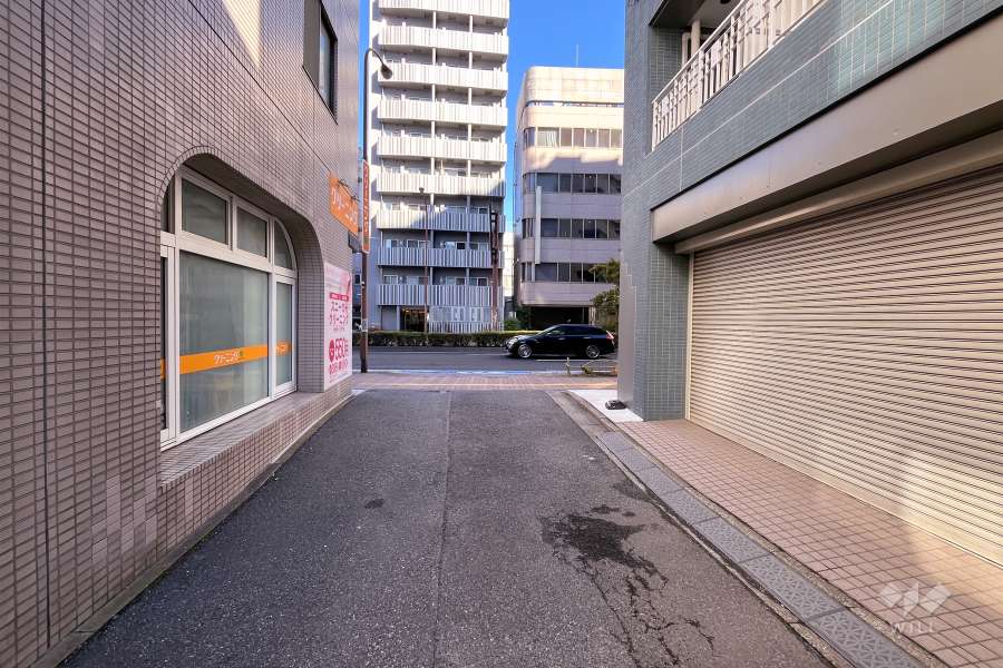 敷地西側の前面道路（南側から）