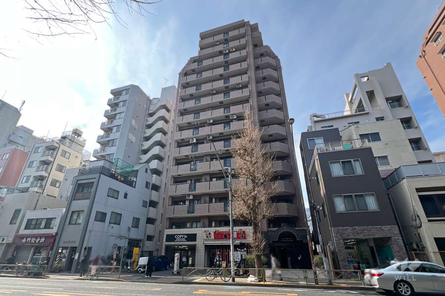 ライオンズマンション東大赤門前の外観（北東側から）　