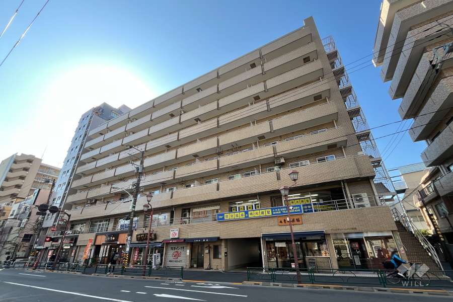 プレジデントハイツ根津の外観（北側から）