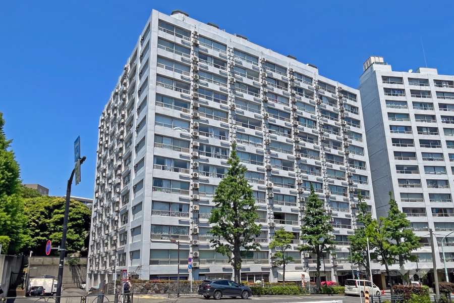 湯島ハイタウンB棟の外観（南西側から）