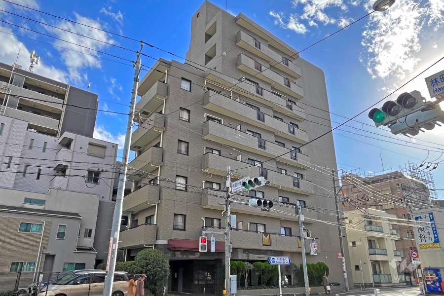 千石パインマンションの外観（北側から）