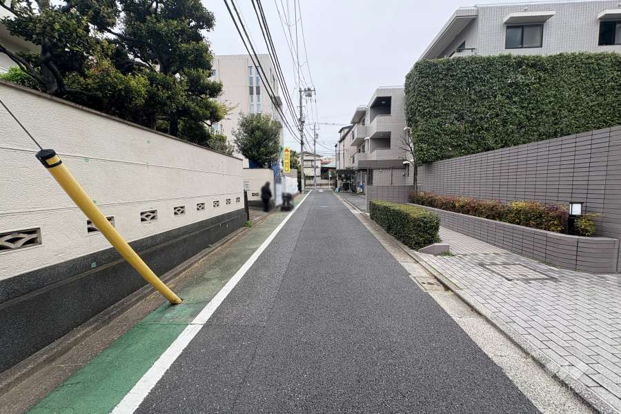 敷地北側の前面道路　