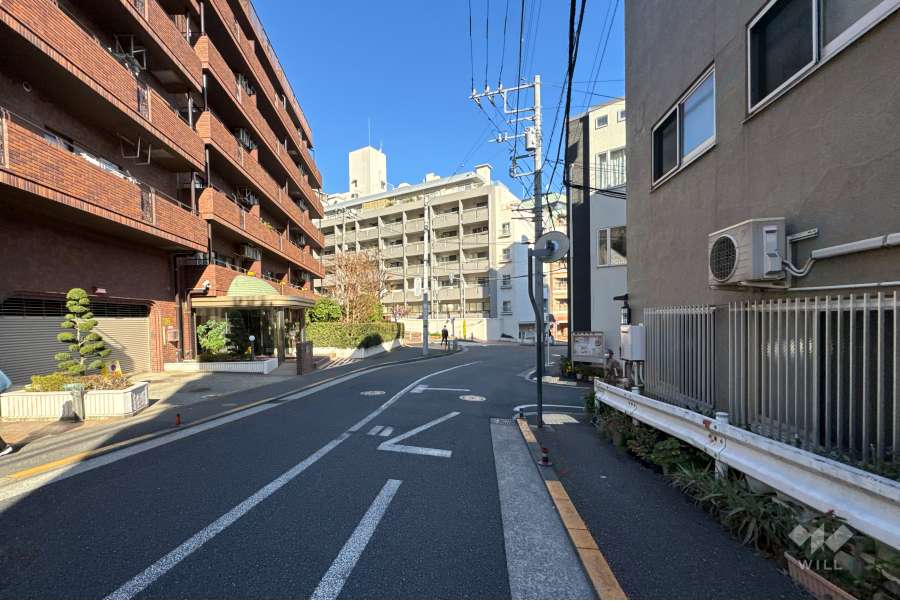 敷地の東側前面道路（南側から）