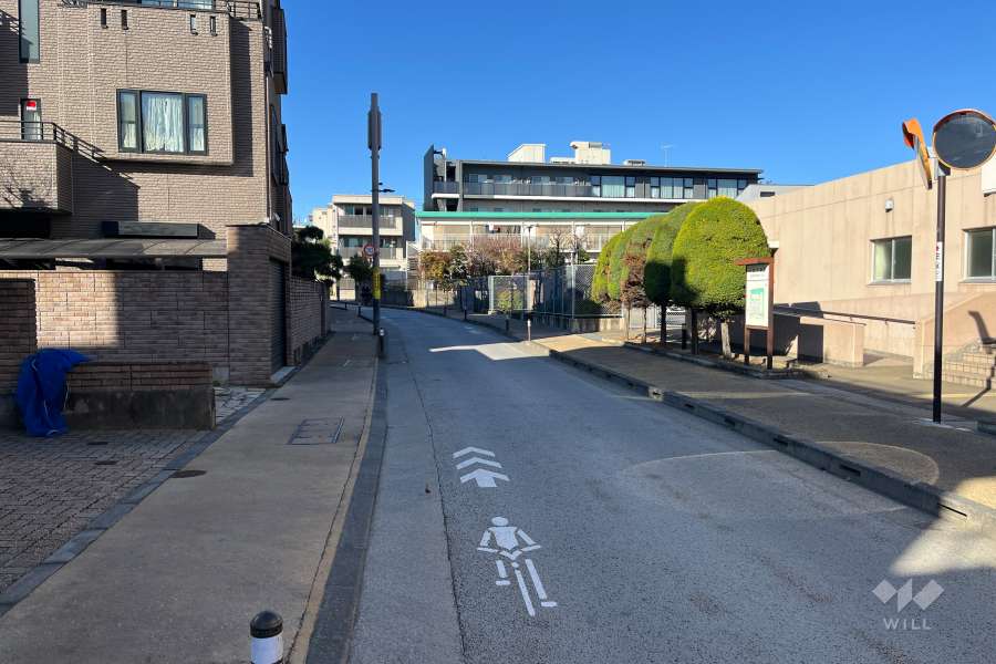 敷地の東側前面道路（南側から）