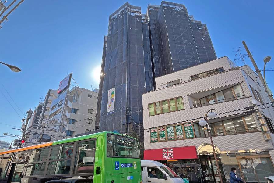 ヴィルヌーブ文京千駄木の外観（北側から）