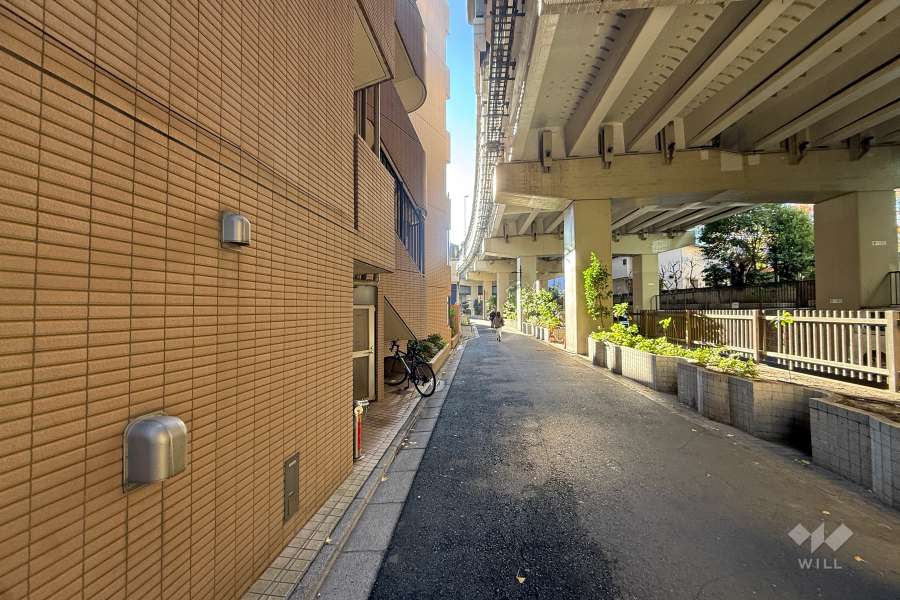 敷地西側の前面道路