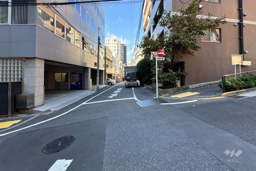 敷地の南側前面道路（東側から）