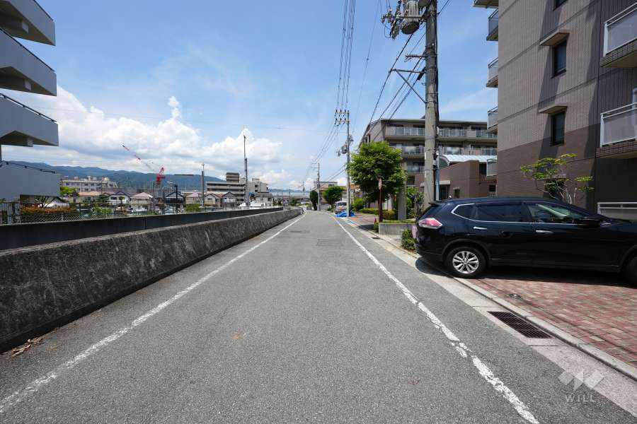 敷地西側の前面道路（南側から）