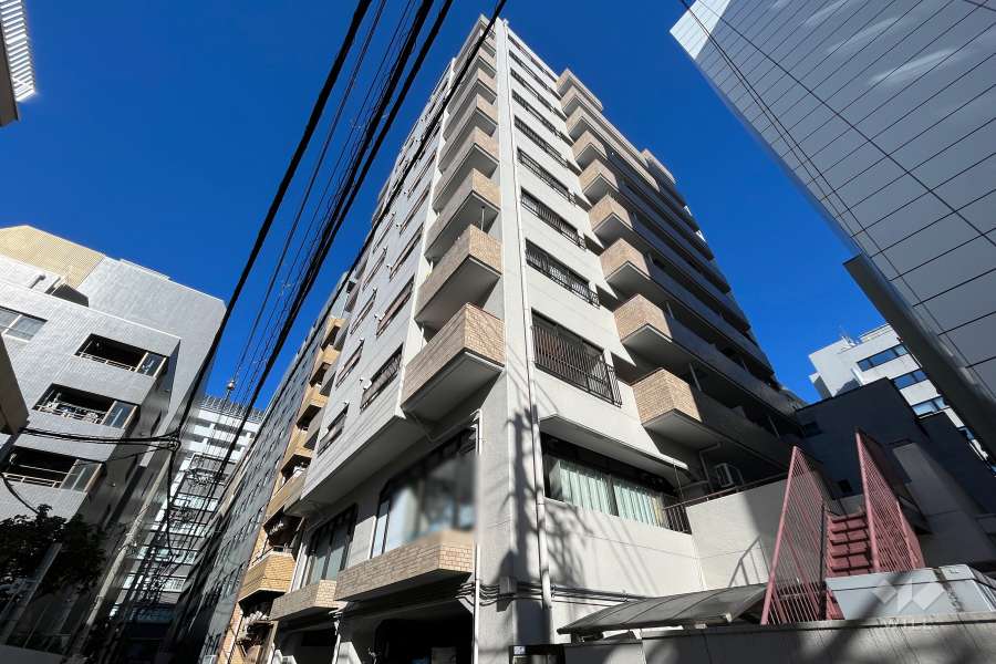 中銀音羽マンシオンの外観（南西側から）　