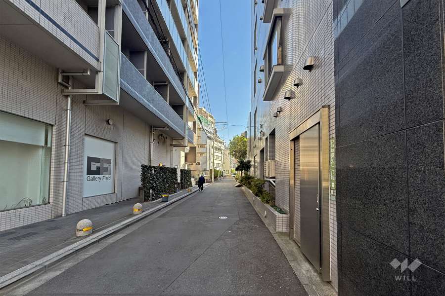 敷地の北側前面道路（東側から）