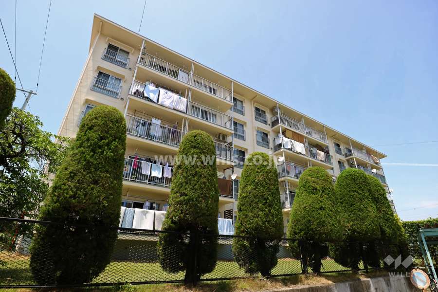 上田東町住宅2号棟の外観（南側から）