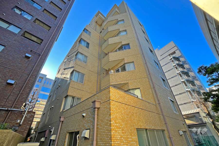 朝日関口マンションの外観（北東側から）