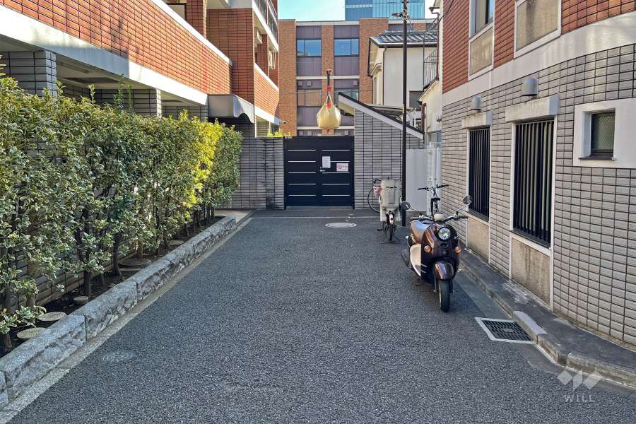 敷地の東側前面道路（北側から）