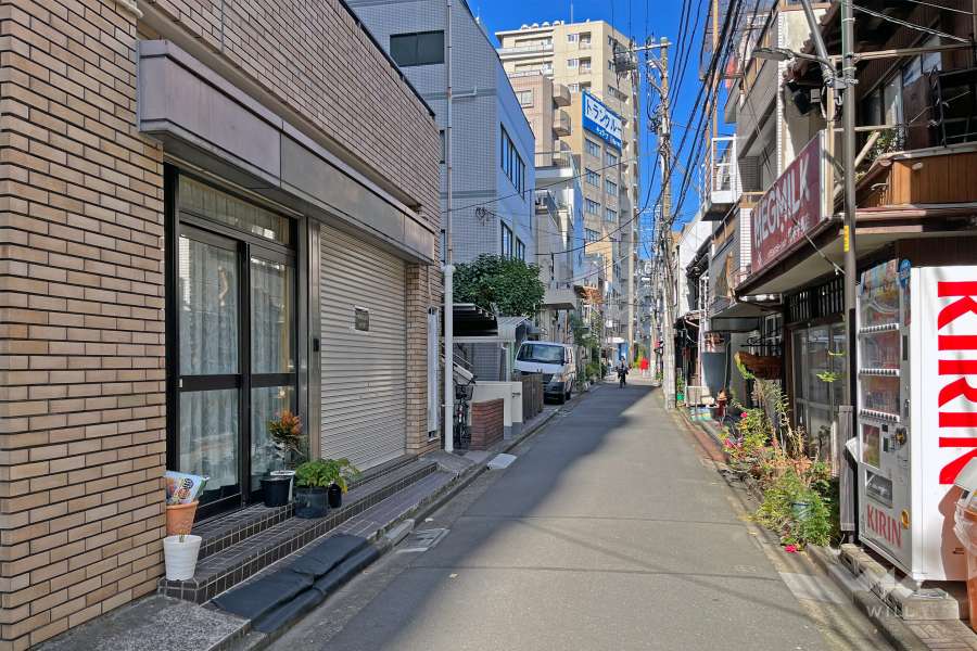 敷地の東側前面道路（南側から）