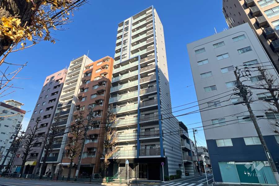 プレセダンヒルズ文京本駒込の外観（南西側から）