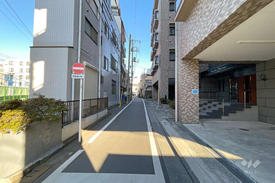 敷地北側の前面道路（西側から）