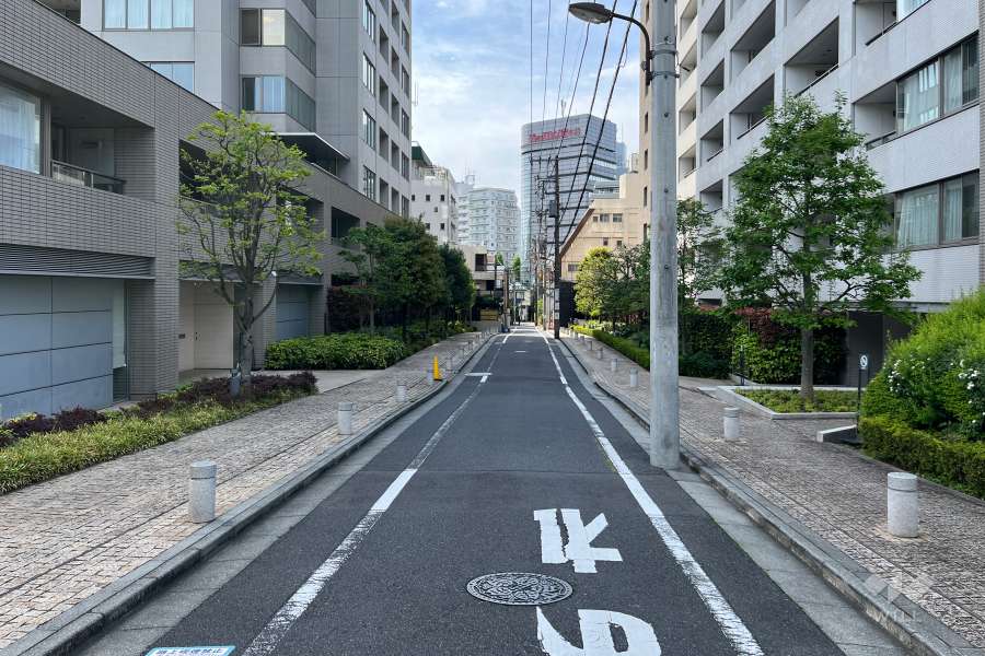 敷地東側の前面道路
